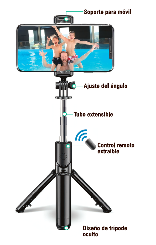Palo selfie con trípode
