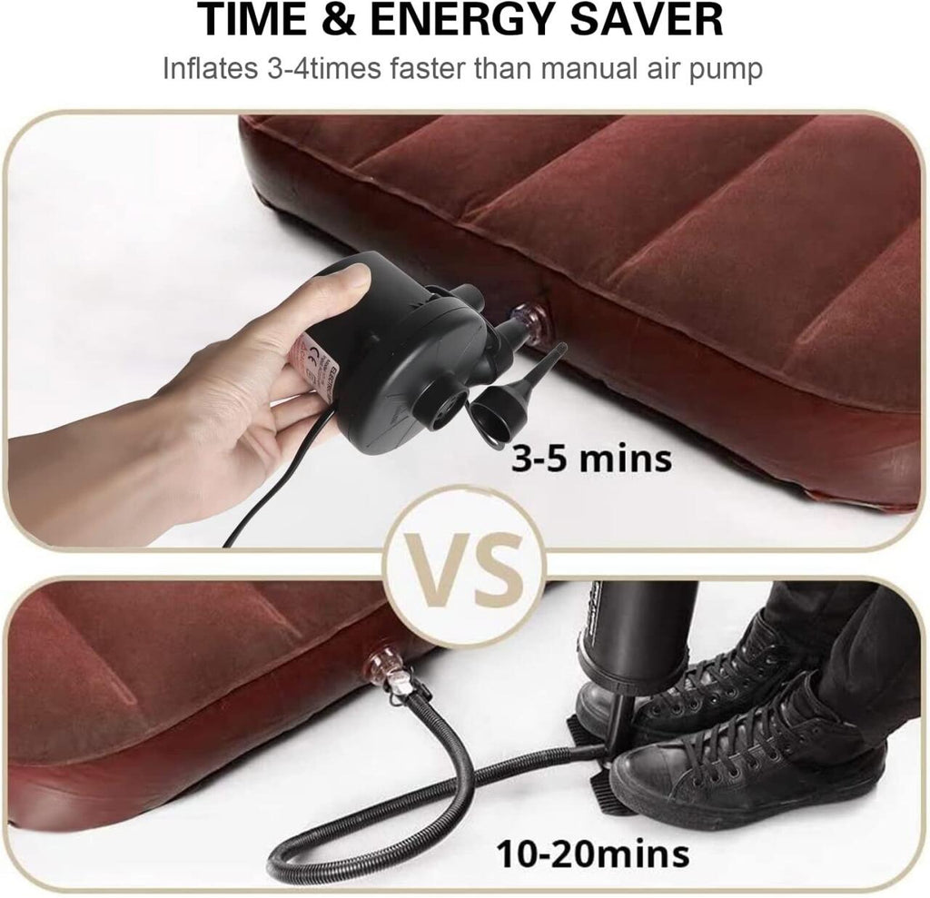 Inflador Eléctrico Portátil 240V AC / 12V DC – Bomba de Aire 2 en 1