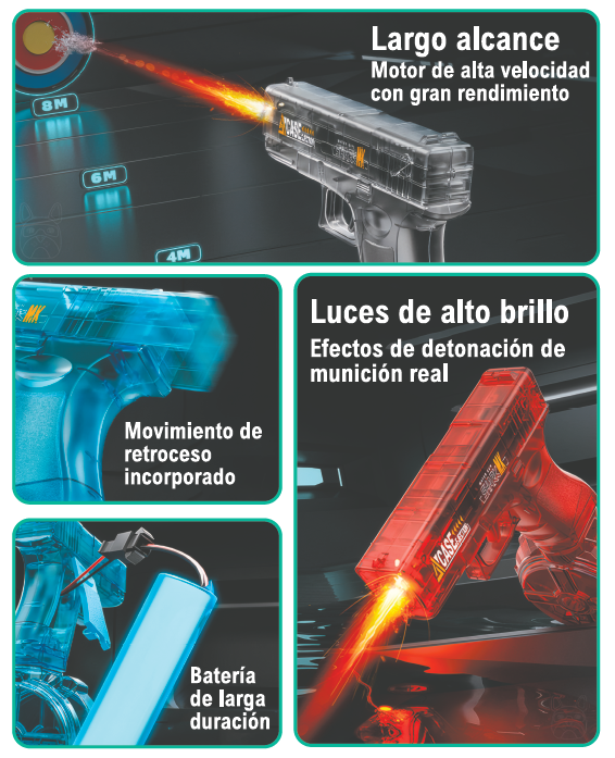 Pistola de agua con batería