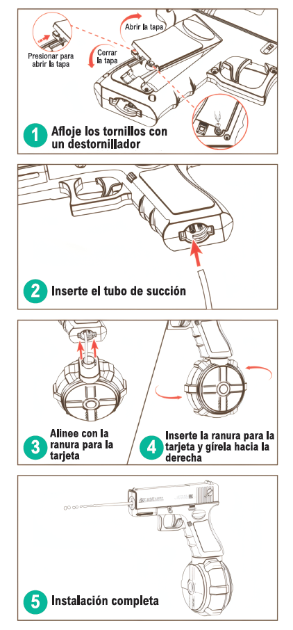 Pistola de agua con batería