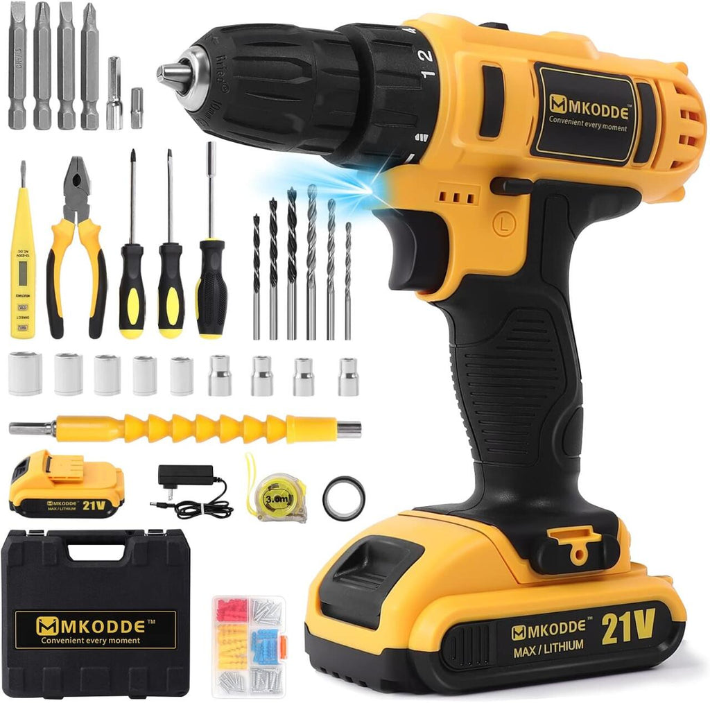 Taladro Inalámbrico 21V con 93 Piezas – Kit Completo para el Hogar