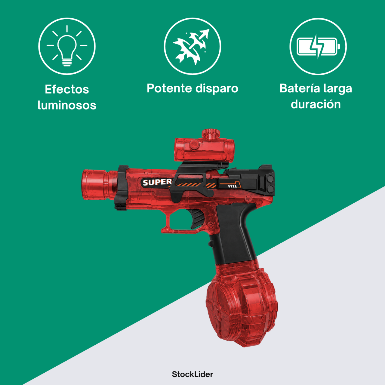 Pistola de agua con batería