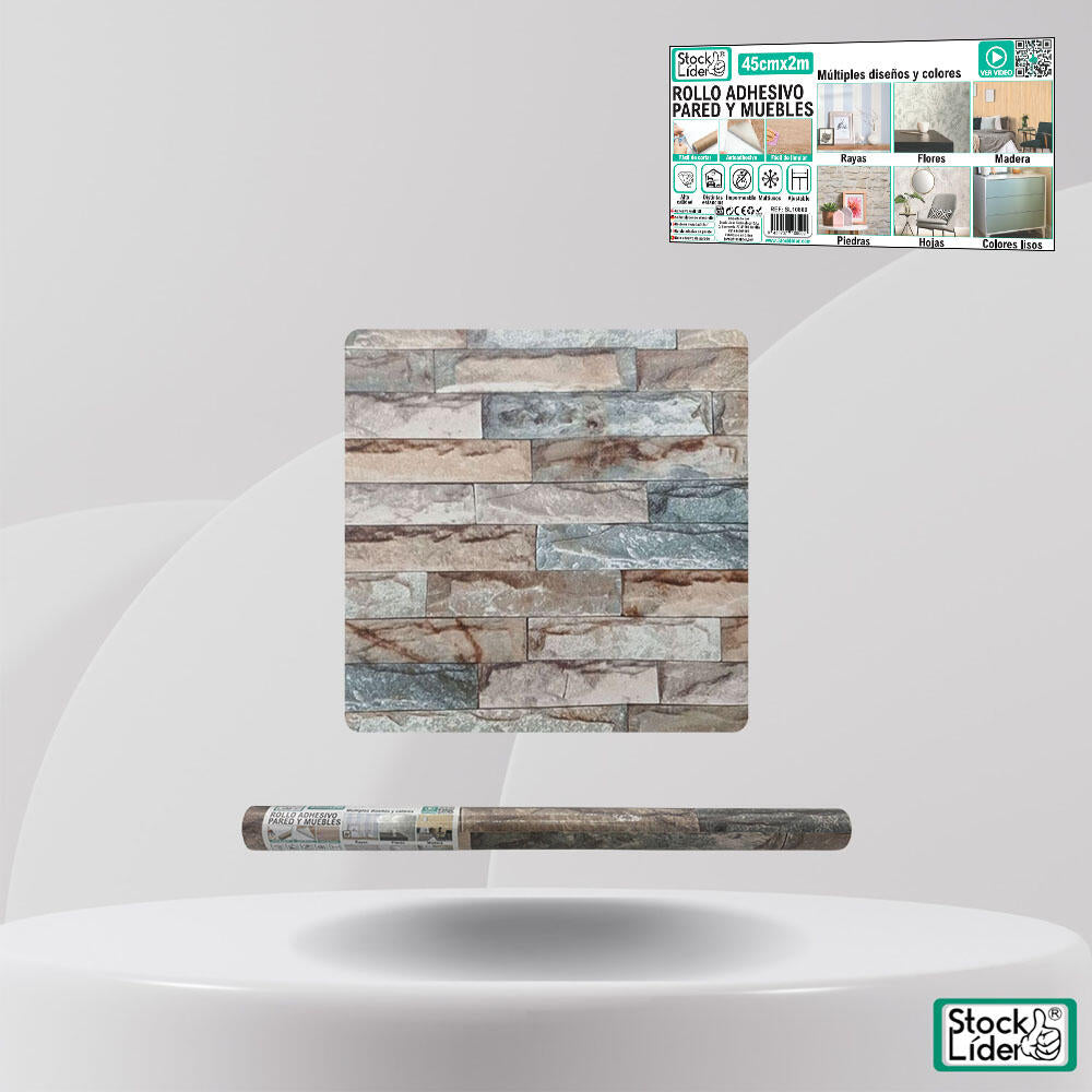 Rollo adhesivo pared y muebles 45cm x 2m