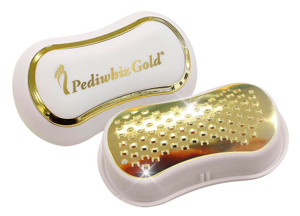 Lima profesional para pies con baño de oro de 18K