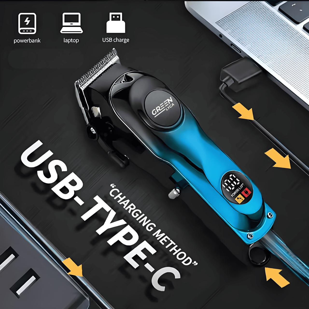 Máquina Cortapelo Profesional con Batería 2000mAh y Motor 7000RPM