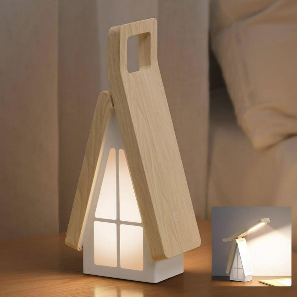 Lámpara de mesa plegable con forma de casa