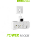 Toma de Corriente 2500W – 3 Enchufes EU + 2 USB 2.4A + 2 Puertos C 2.4A, Anti-Estatic