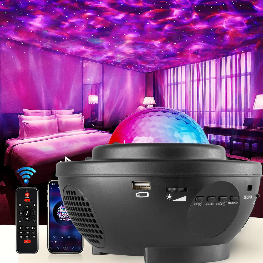 Proyector Estrellas Galaxia LED con Altavoz Bluetooth, Mando a Distancia, Temporizador y Luz Nocturna Infantil