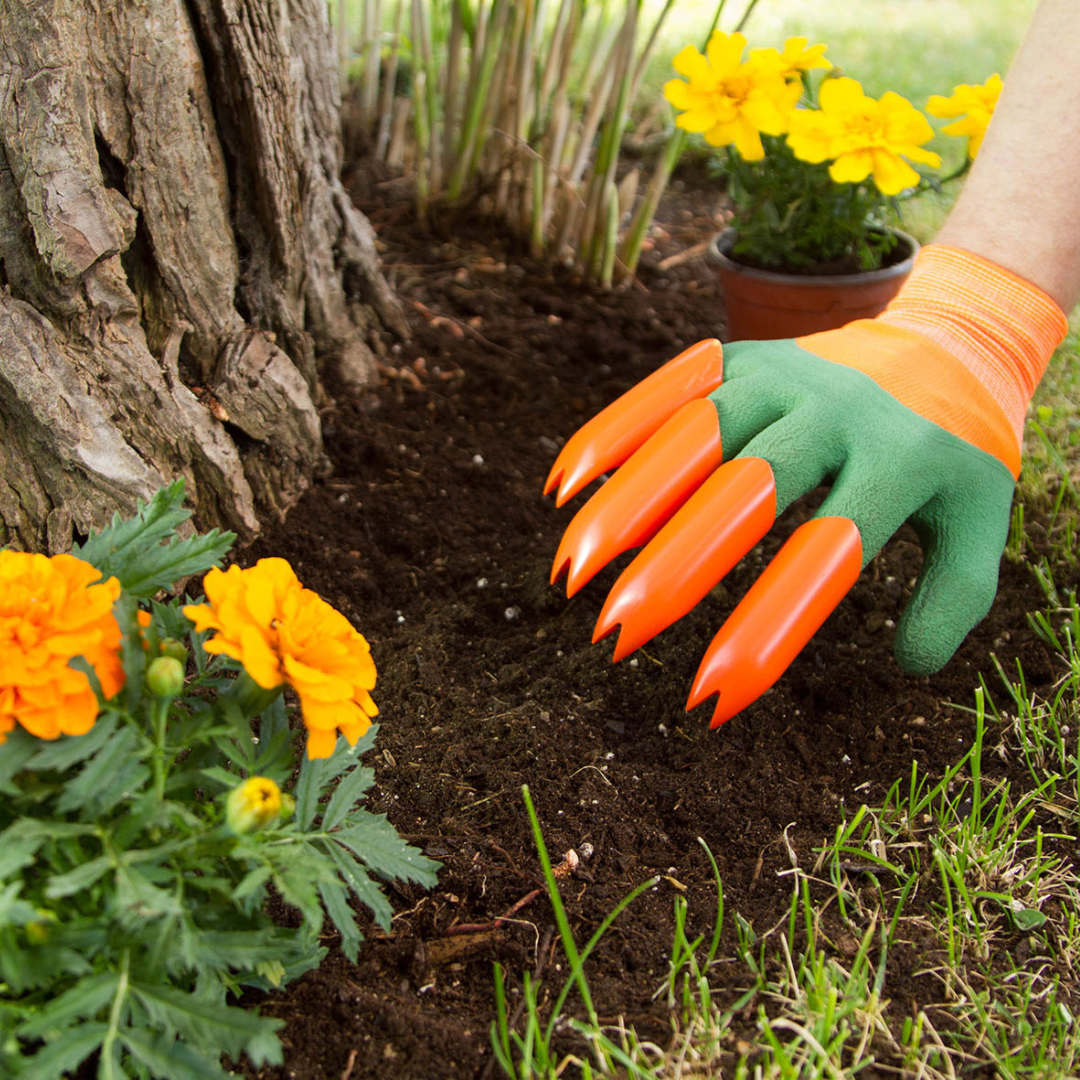 Guantes de jardinería a prueba de agua con garras para cavar, plantar y rastrillar