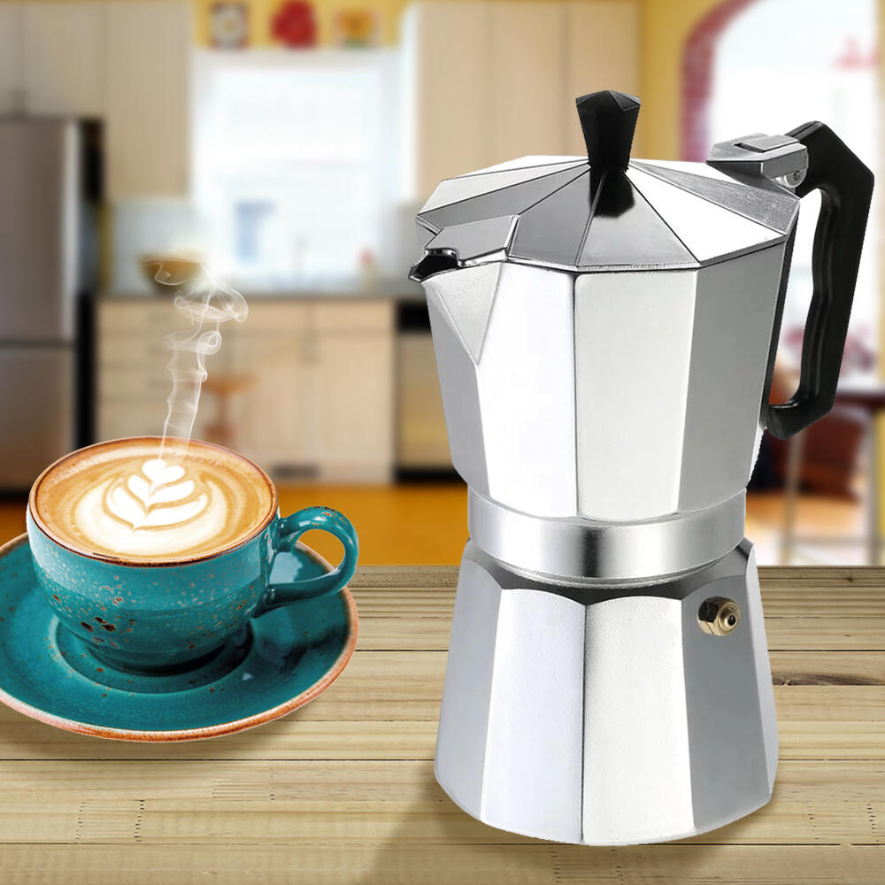 Cafetera Italiana Clásica 6 tazas mango ergonómico cocina de Inducción