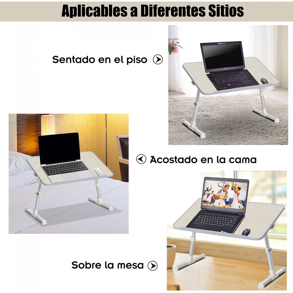 Mesa Plegable para Ordenadores Portatiles con Ventilador Usb Adaptable a Cama & Sofa