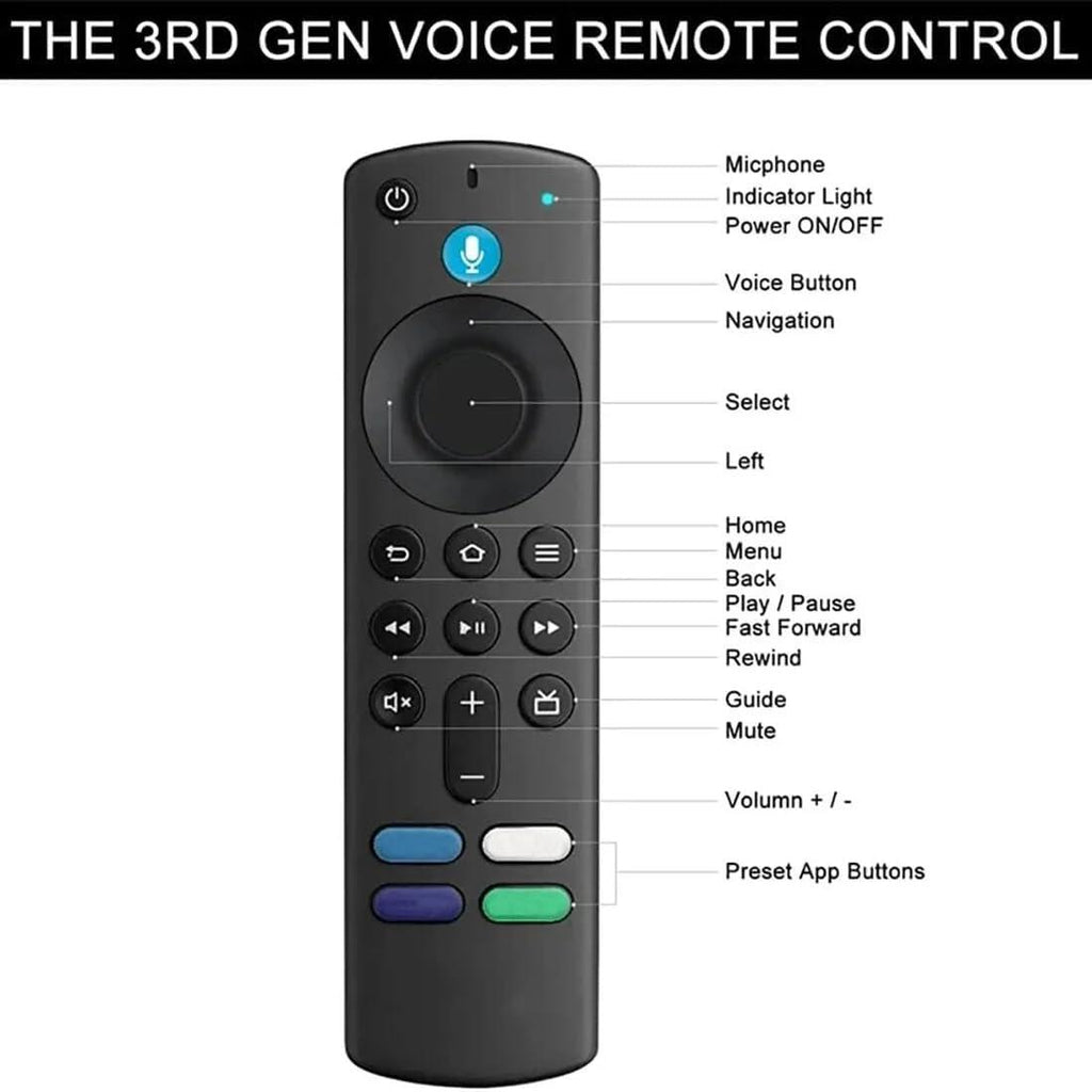 Mando a distancia con control de voz compatible con Amazon Fire TV Stick