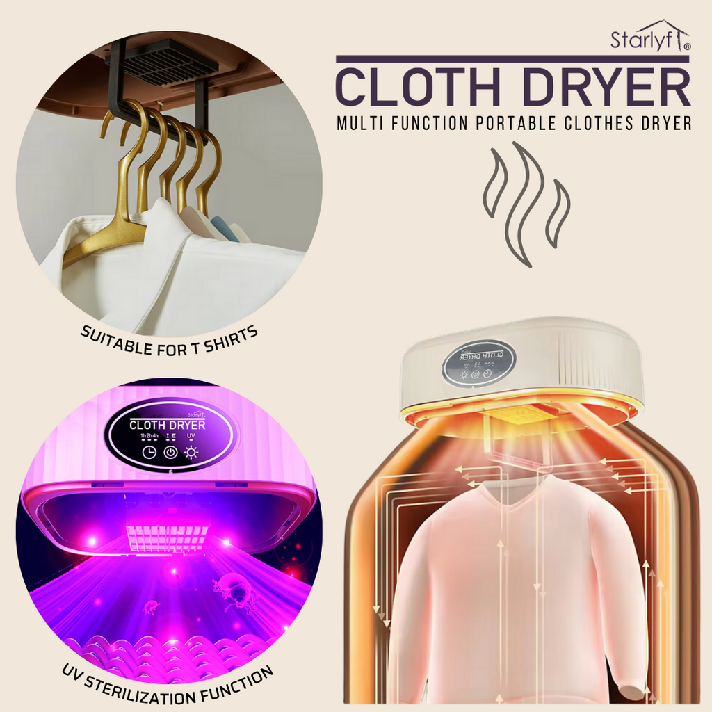 Secador y esterilizador de ropa portátil de bajo consumo