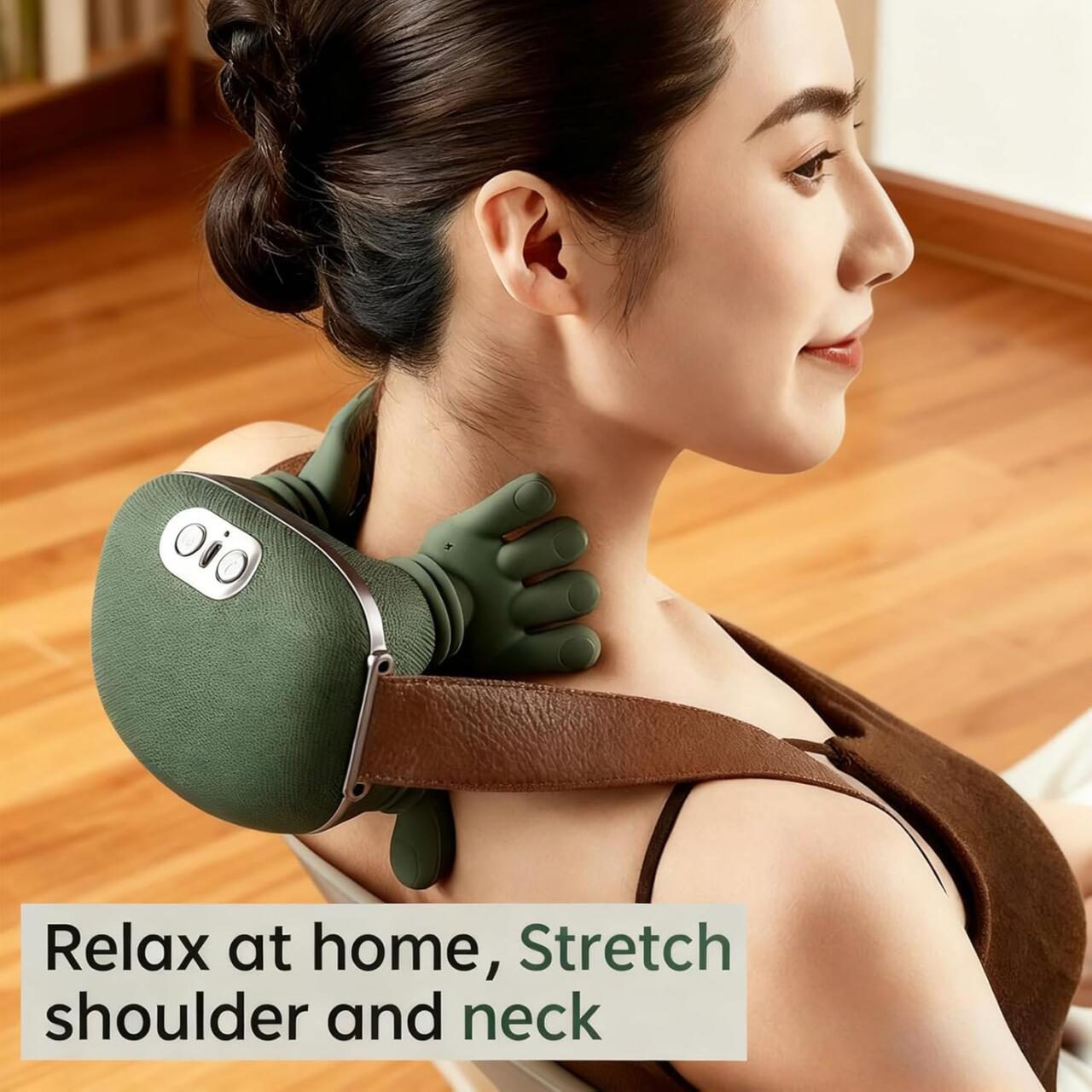 Masajeador de Cuello con Manos Térmico – Masajeador Biónico Portátil e Inalámbrico para Cuello y Espalda