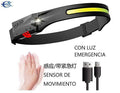 Linterna Cabeza Sensor con Luz Emergencia