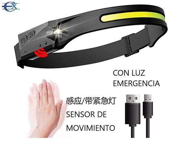 Linterna Cabeza Sensor con Luz Emergencia