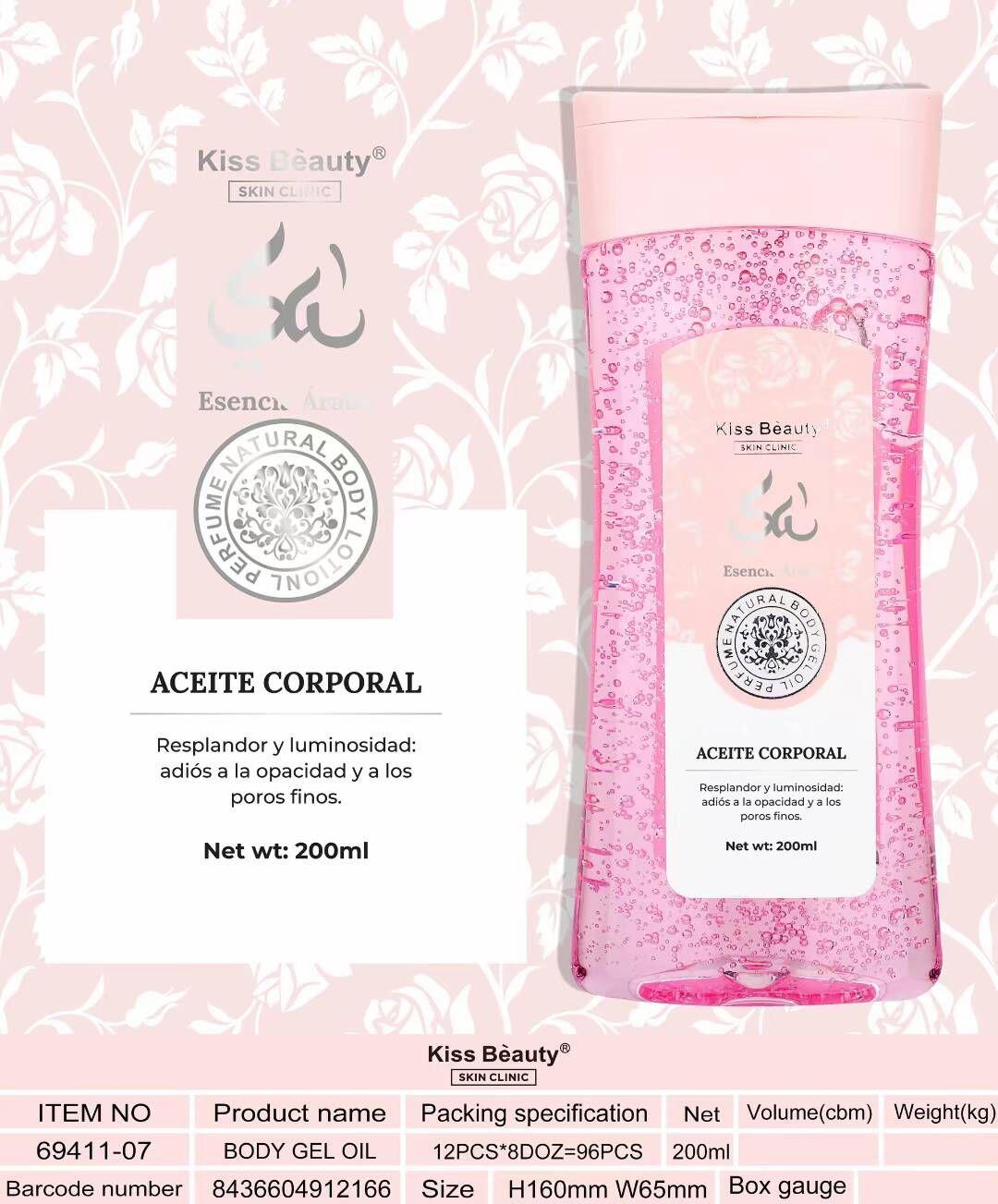 Aceite Corporal Kiss Beauty 200 ml (nutrición profunda y brillo saludable)