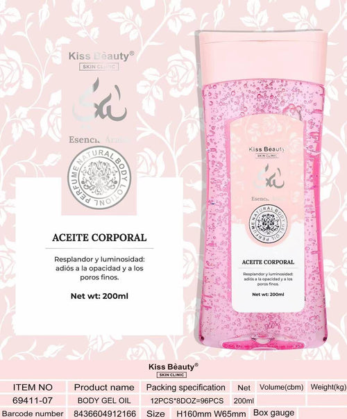 Aceite Corporal Kiss Beauty 200 ml (nutrición profunda y brillo saludable)