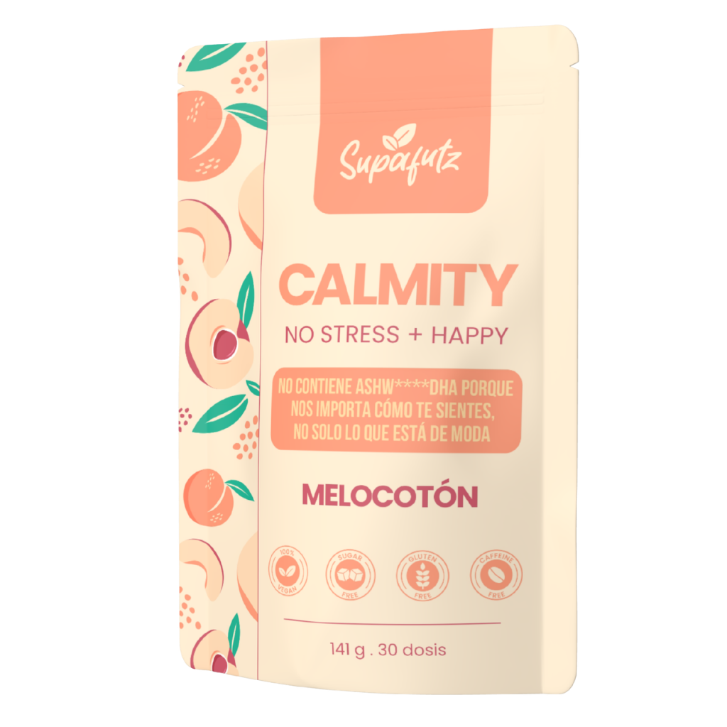 Supafutz Calmity - Sabor Melocotón / Mezcla de bebida en polvo, reductor de cortisol y ayuda para dormir