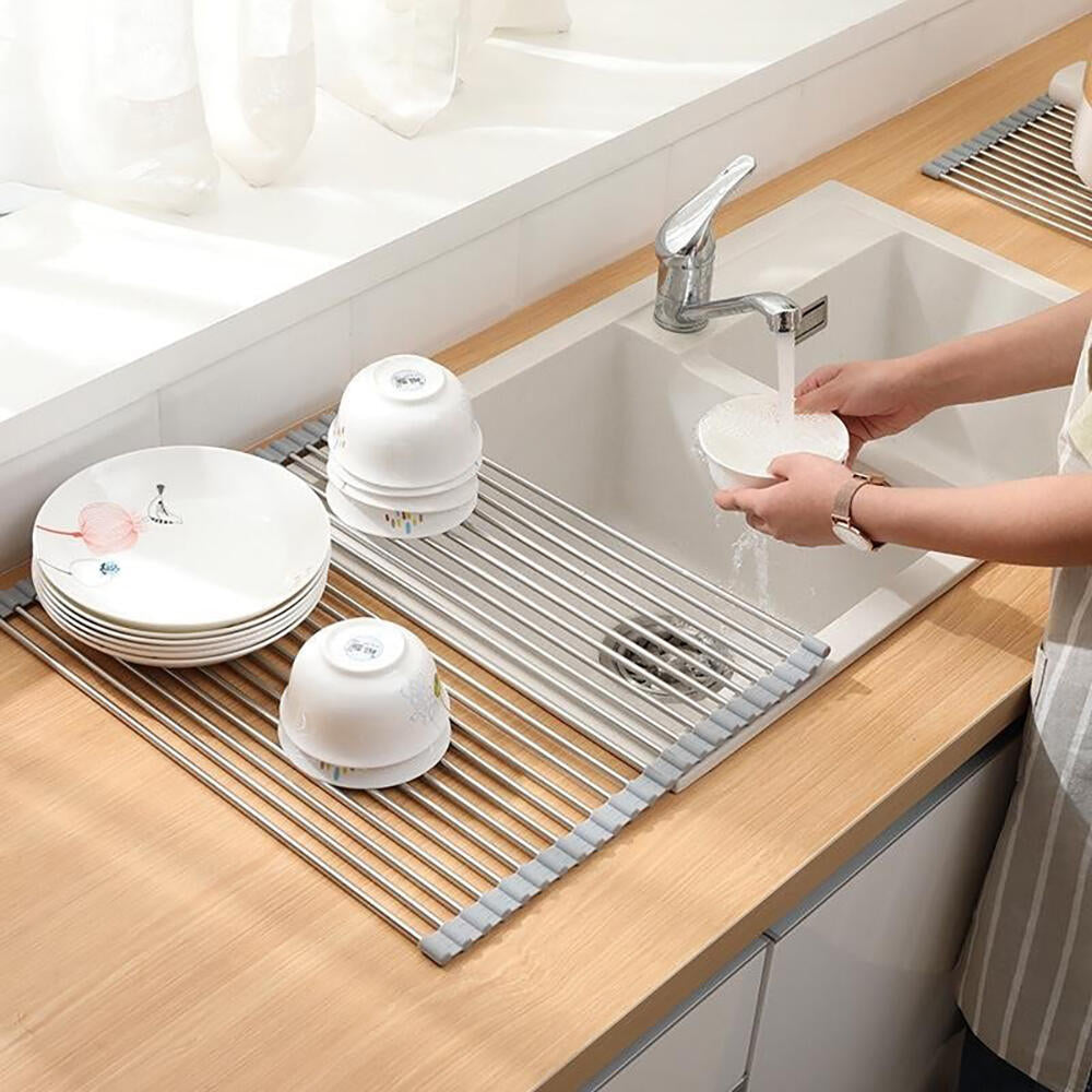 Escurridor De Platos Plegable De Acero Inoxidable