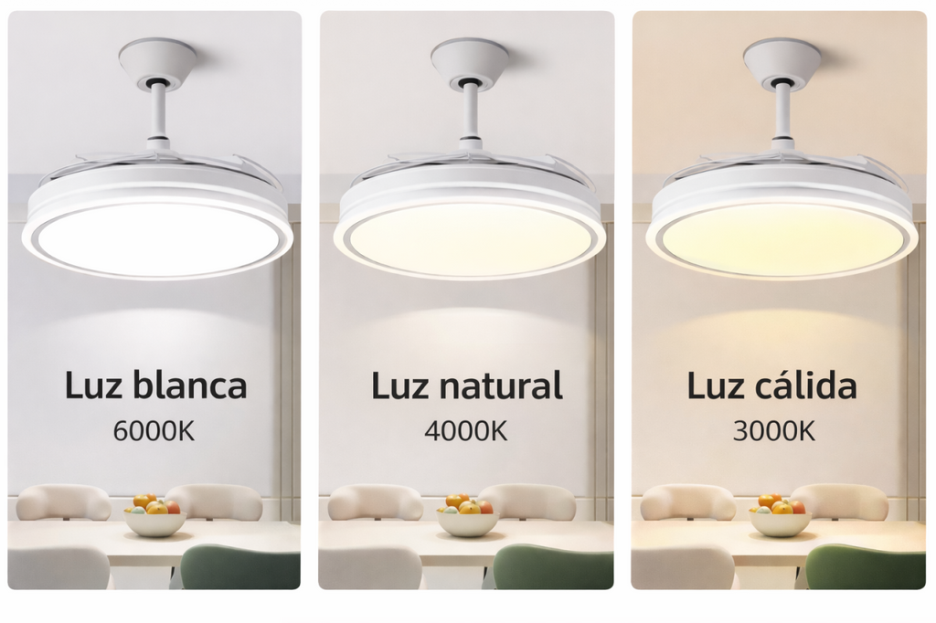 Ventilador de Techo LED Silencioso con Luz Regulable