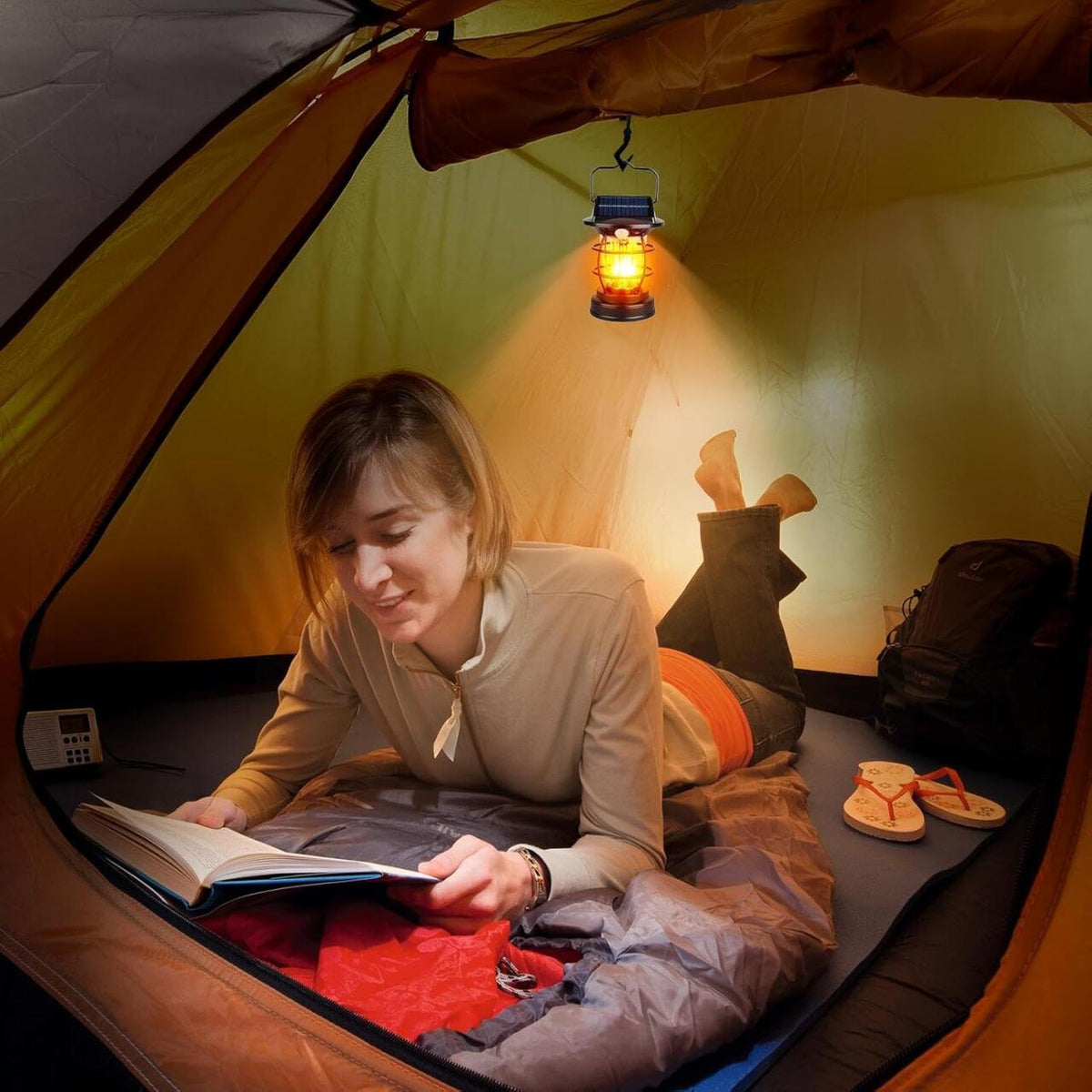 Lámpara solar de camping