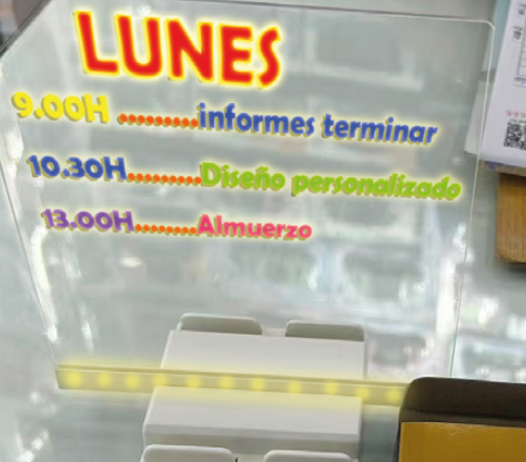 Pizarra con luz LED 15x15
