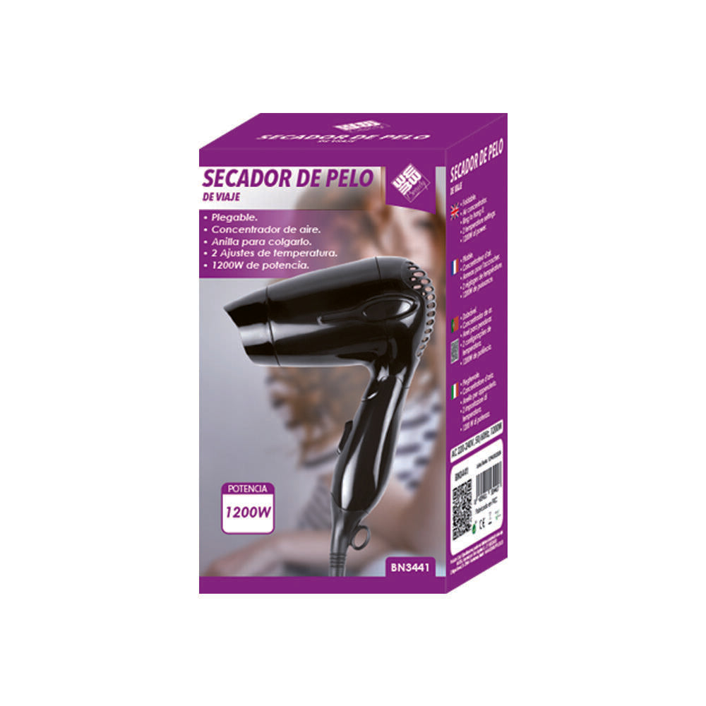 Secador De Pelo De Viaje Con Mango Plegable