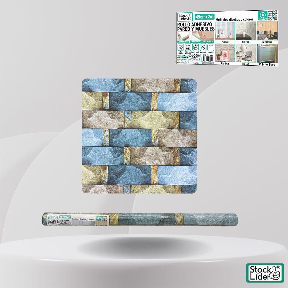 Rollo adhesivo pared y muebles 45cm x 2m