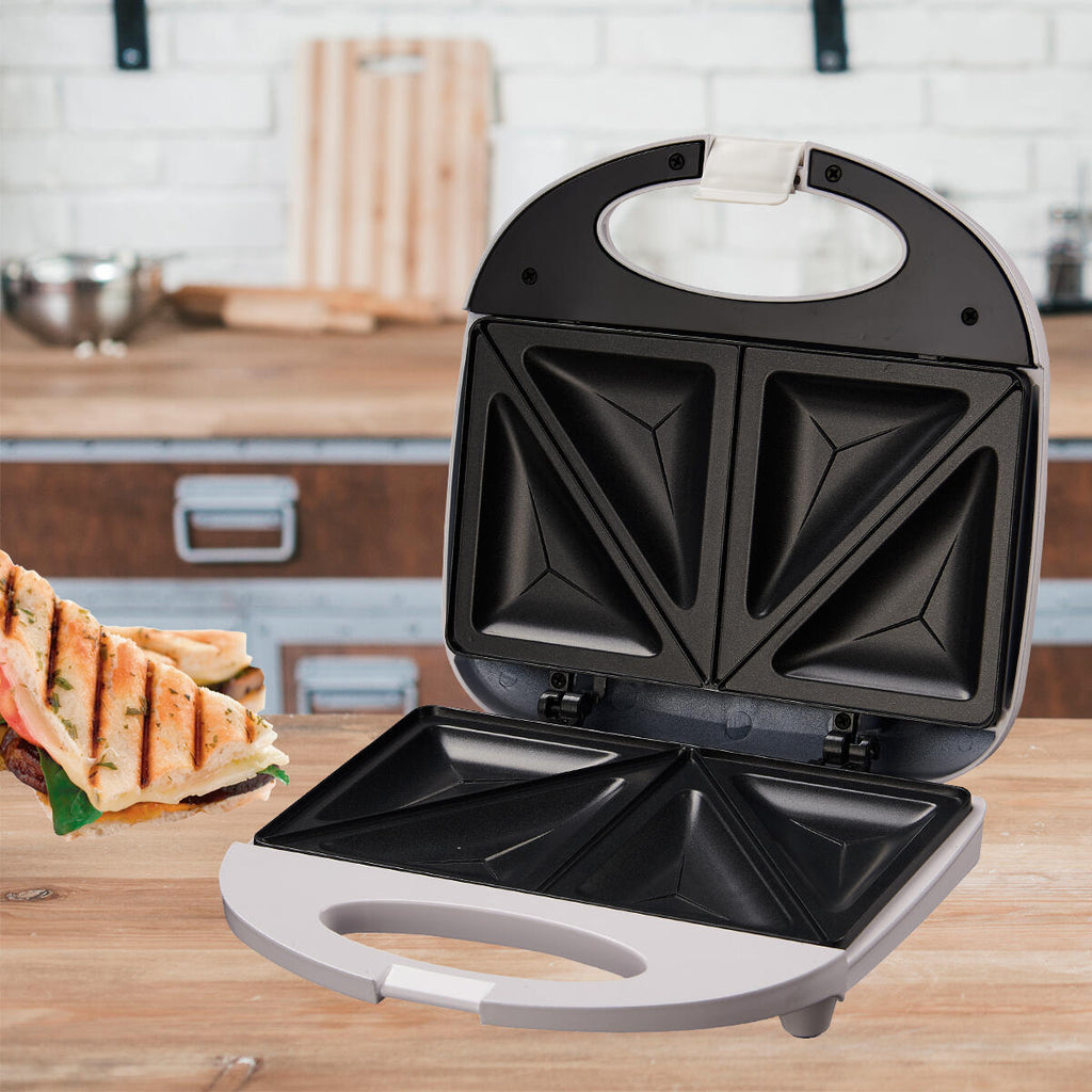 Sandwichera con Revestimiento Antiadherente 750W Capacidad para 2 Sándwiches Tacto Frío