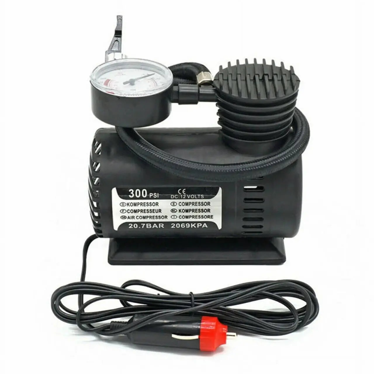 Compresor de Aire Portátil 300 PSI – Inflador Eléctrico para Neumáticos de Coche