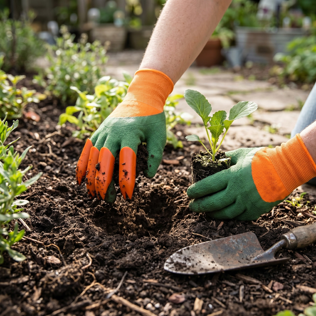 Guantes de jardinería a prueba de agua con garras para cavar, plantar y rastrillar