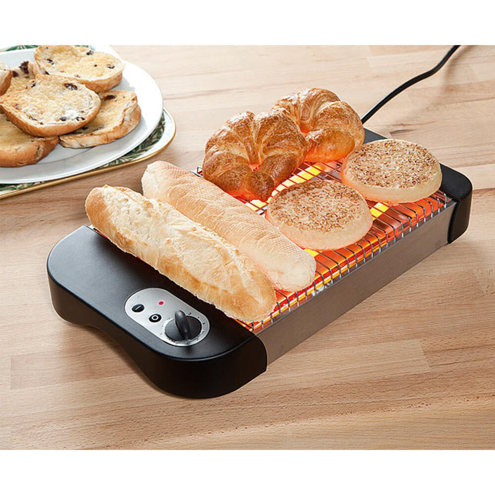 Tostador Plano 600W Con Regulador Negro
