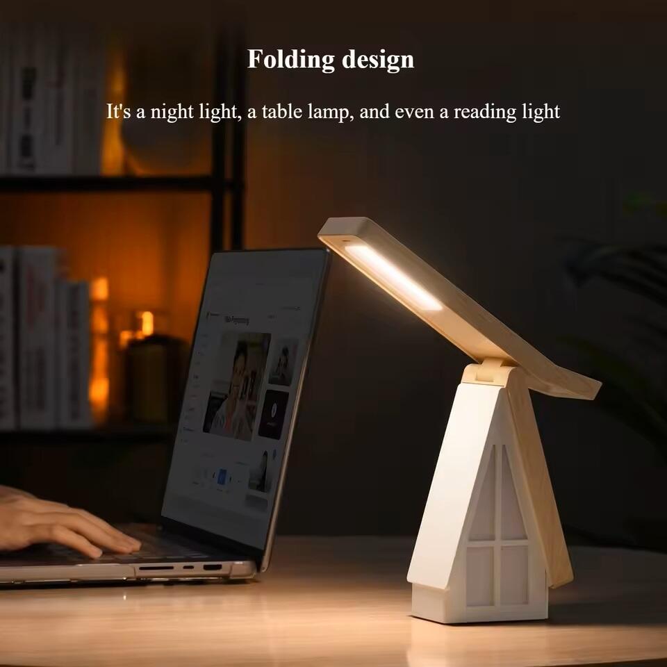 Lámpara de mesa plegable con forma de casa