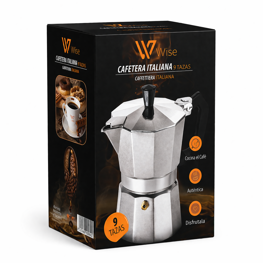 Cafetera Italiana de 6 Tazas de Aluminio