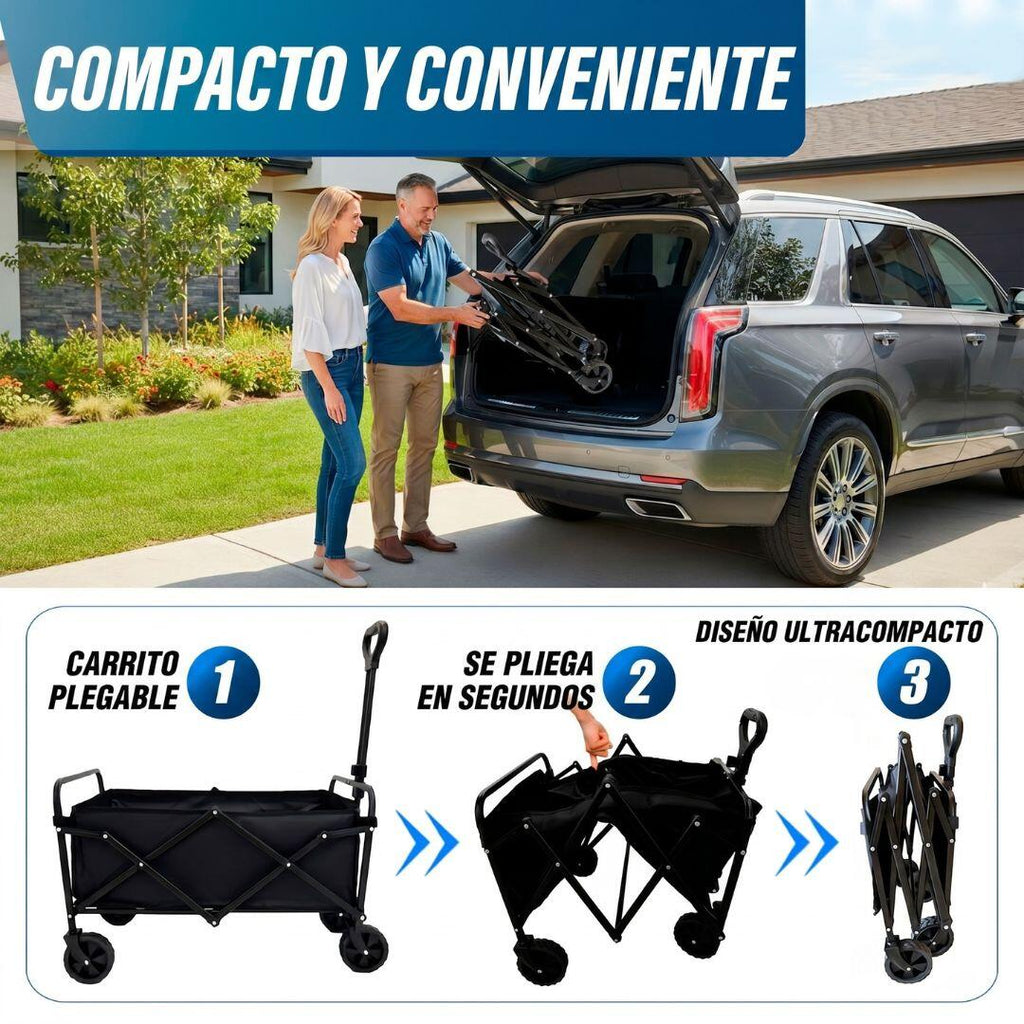 Carro de transporte plegable para playa y camping