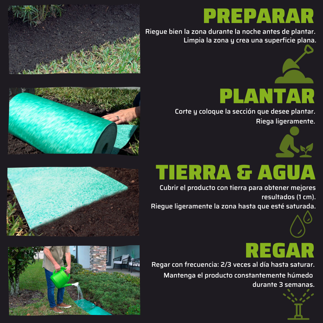 Alfombra de germinación rápida de césped