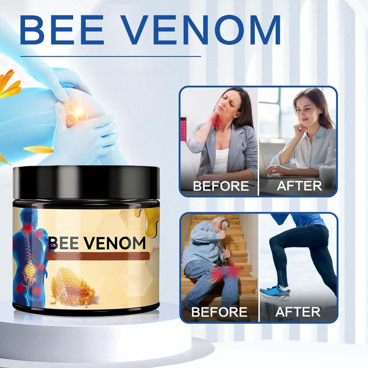 Crema con veneno de abeja para aliviar articulaciones y huesos