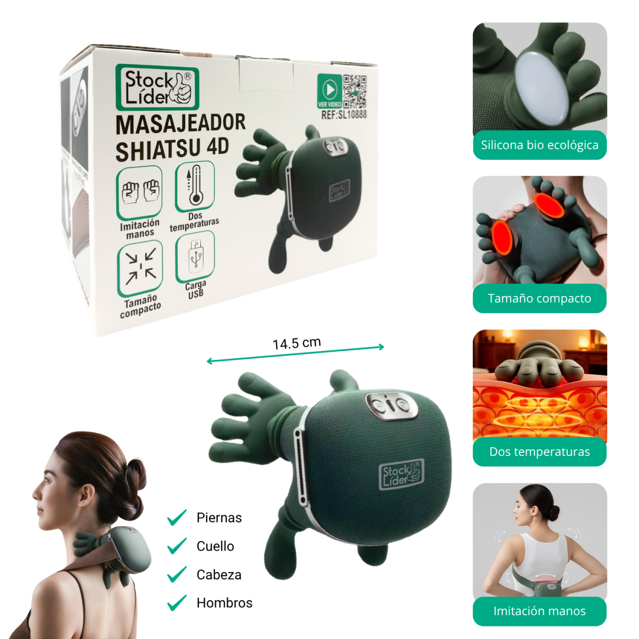 Masajeador shiatsu 4D