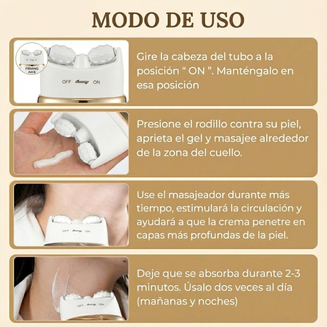 MASAJEADOR/Antiarrugas Rodillo 3D Integrado - Específico para cuello y rostro - Tratamiento Antiarrugas \ Jaysuing
