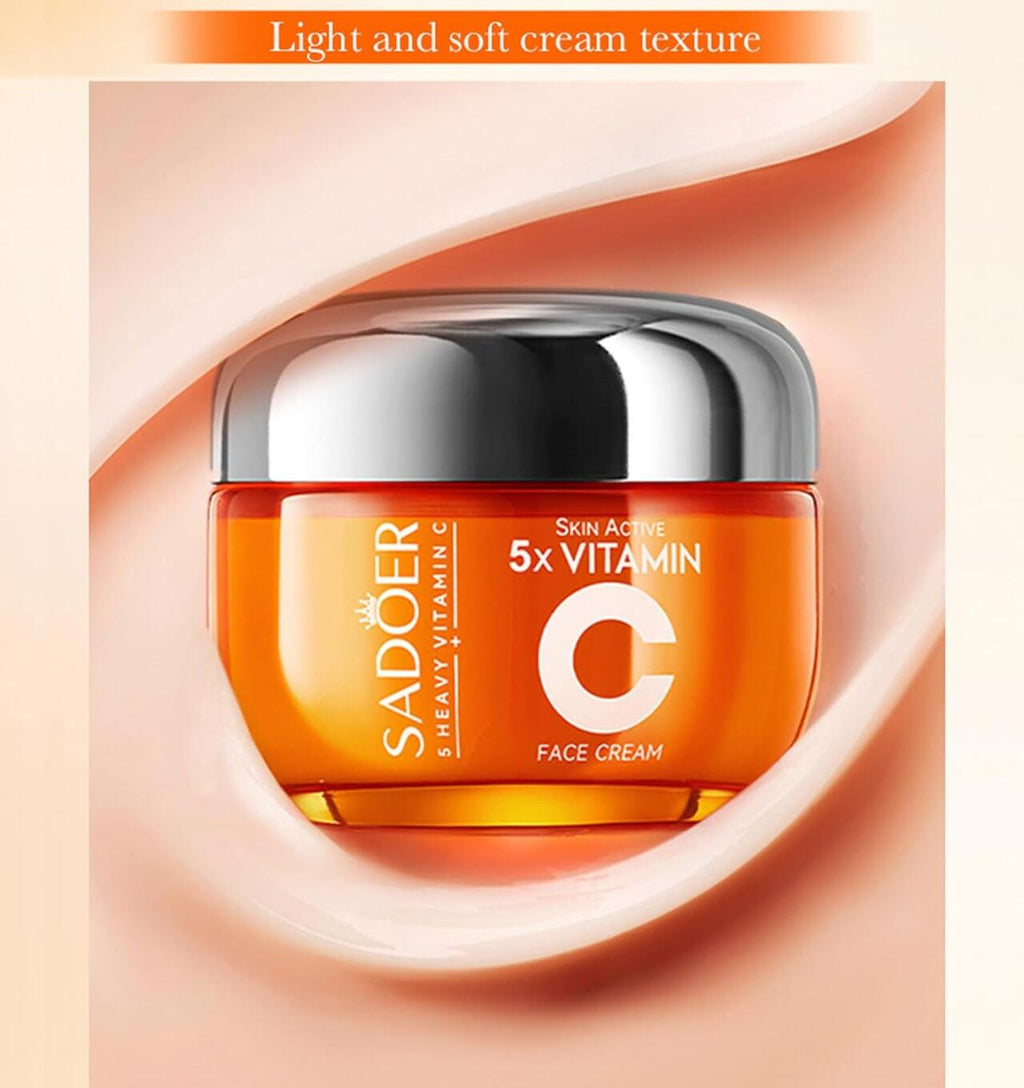 Crema Facial Blanqueadora Iluminadora 5 en 1 con Vitamina C Activa + Niacinamida – Piel Radiante en Cada Aplicación