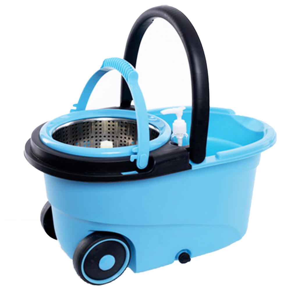 Fregona Mopa Giratoria 360 ° con 2 Cabezales de Mopas Cubo Con Ruedas