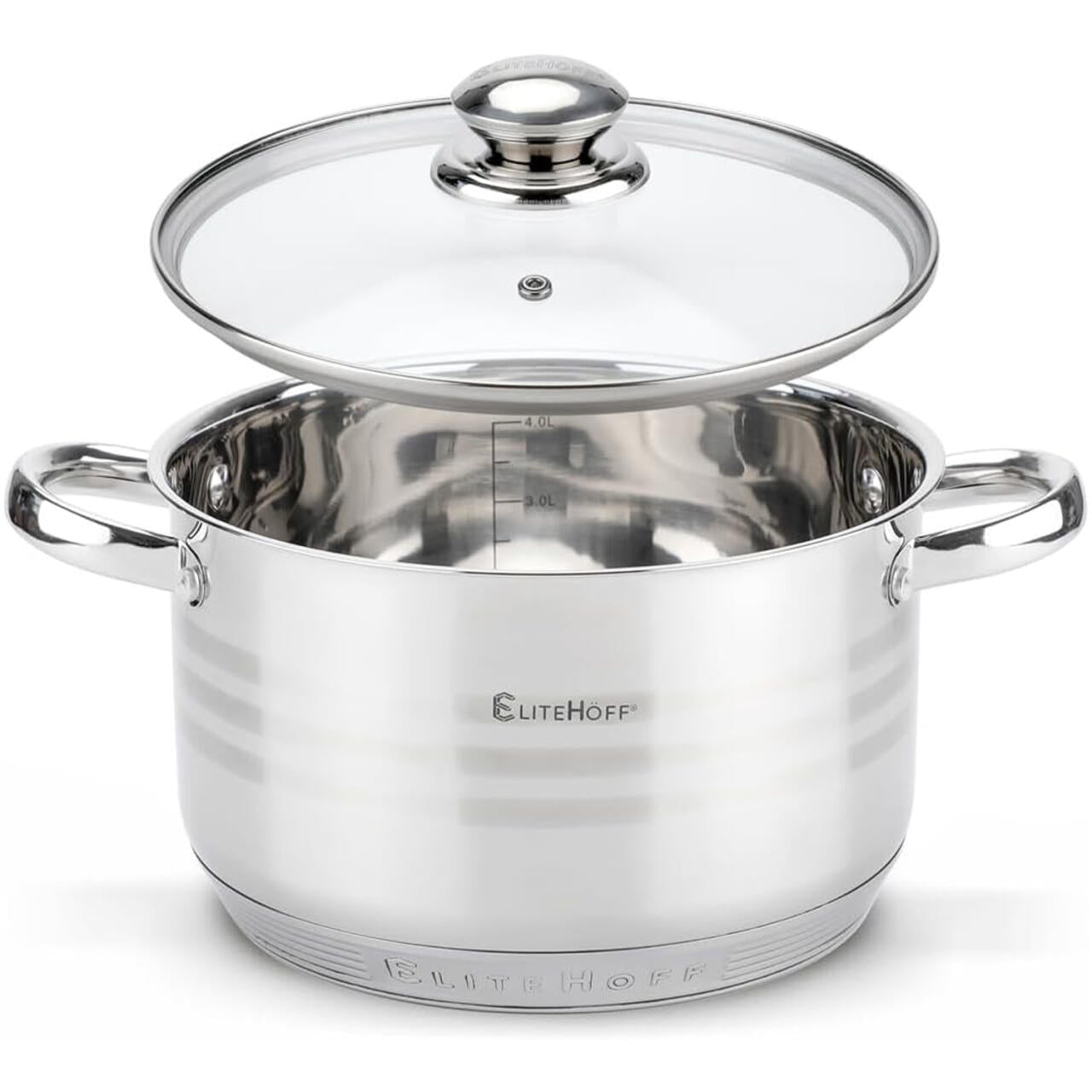Batería de Cocina Ollas 12 Piezas en Acero Inoxidable con Tapas Apta para Todo Tipo de Cocinas