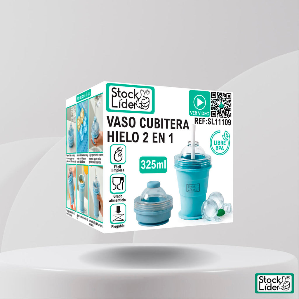 Vaso cubitera hielo 2 en 1