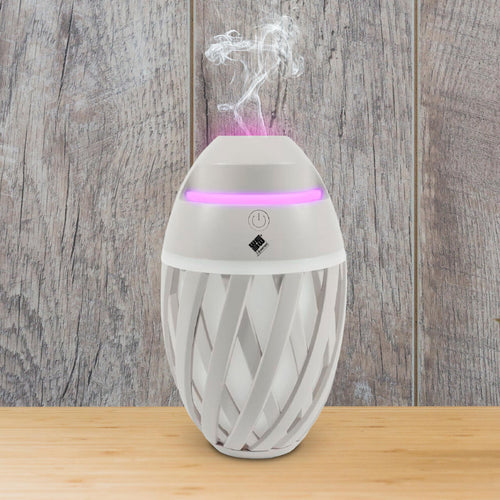 2 Humidificadores USB 500 ml con Difusor de Aromas y Luz LED, Ultrasónico, Depósito Grande, Color Gris