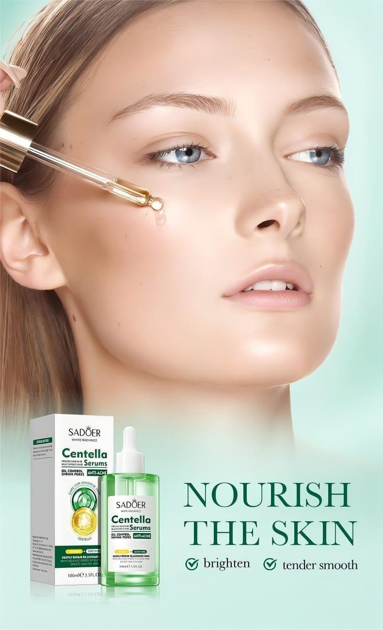 Solución Facial Multiefectos con Centella Asiática 100ml SADOER – Calma, Regenera e Hidrata la Piel Sensible y Estresada