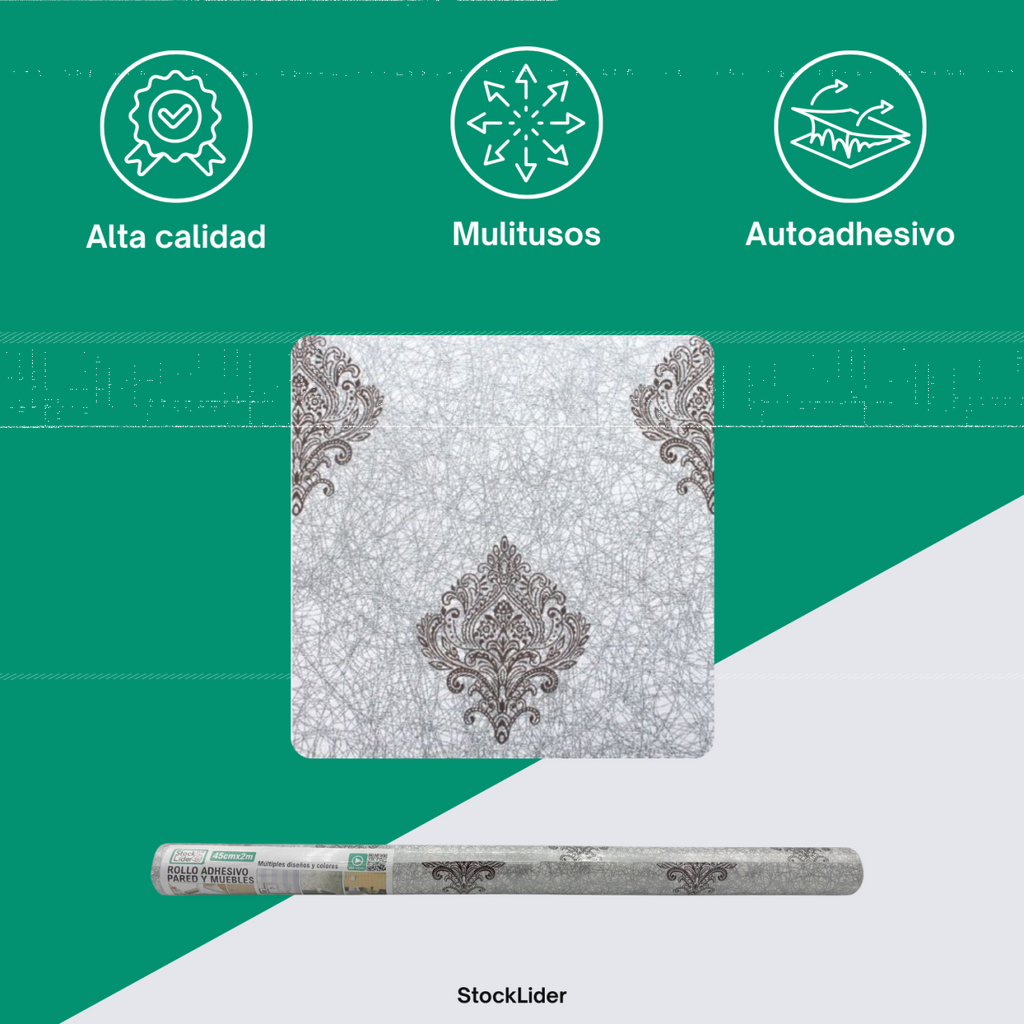 Rollo adhesivo pared y muebles 45cm x 2m