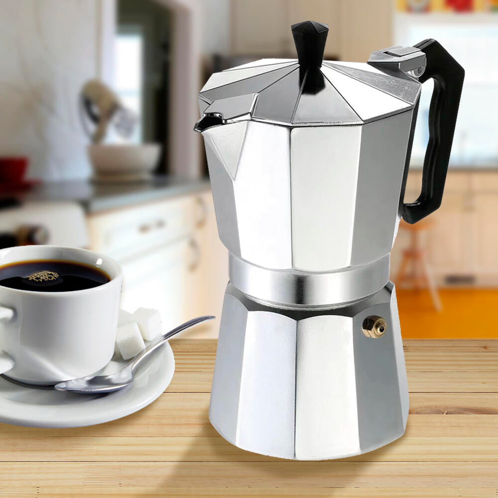 Cafetera Italiana Clásica 6 tazas mango ergonómico cocina de Inducción