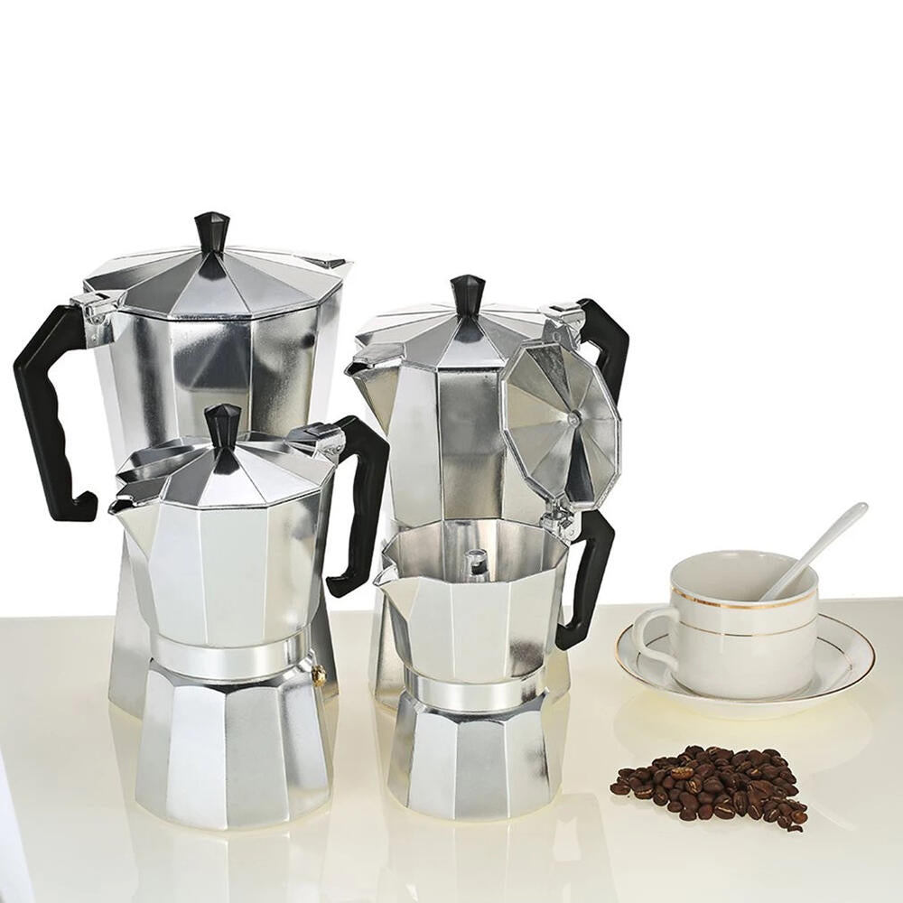 Cafetera Italiana Clásica 6 tazas mango ergonómico cocina de Inducción