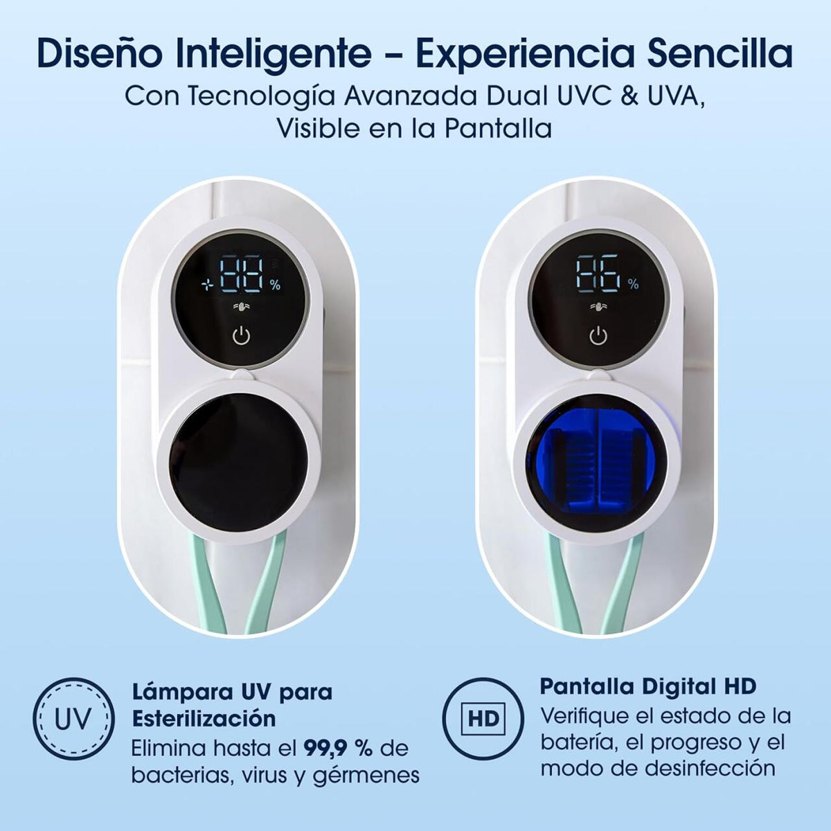 Soporte para cepillo de dientes con esterilizador